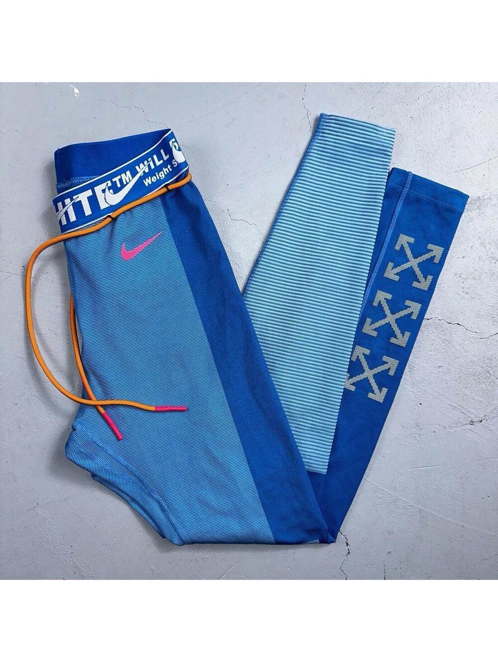 OFF-WHITE x NIKE Training Leggings Tape Band Sweatpants Small Virgil Abloh Gym